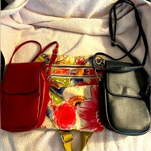 Floral and Solid Crossbody Bag Set